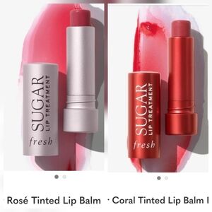 Two New Sugar Lip Treatment Tinted Lipbalms In Rosé & Coral
